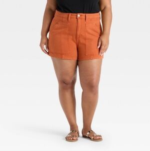 Universal Thread Rust Orange High-Rise Utility Shorts
